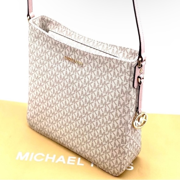 Michael Kors Large Messenger Crossbody Bag Powder Blush Multi - Picture 10 of 13